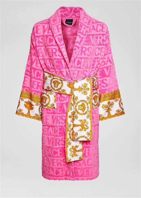 versace dressing gown pink|versace hot pink robe.